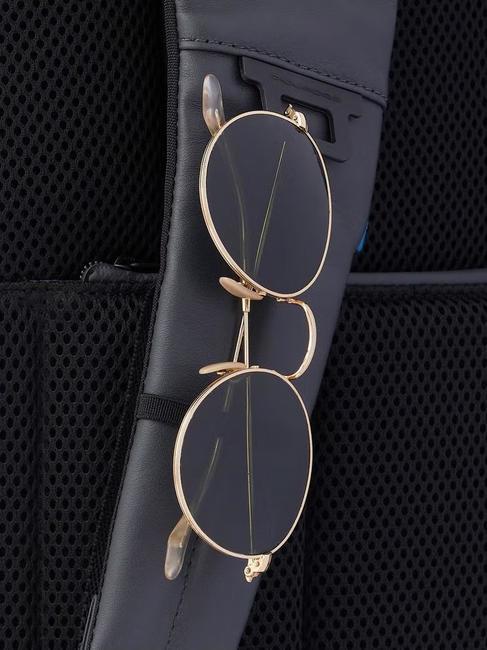 URBAN FAST-CHECK Zaino in pelle porta PC 15,6" nero grigiongr - Zaini da lavoro porta PC