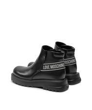 LOVE MOSCHINO SQUARE 40 Stivaletti beatles in pelle Nero - Scarpe Donna - 3