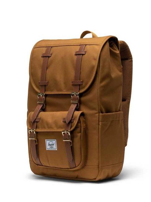 LITTLE AMERICA MID Zaino porta PC 15,6" bronze brown - Zaini Scuola & Tempo Libero
