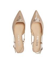 GUESS JESSON Décolleté sling back in pelle taupe - Scarpe Donna - 4