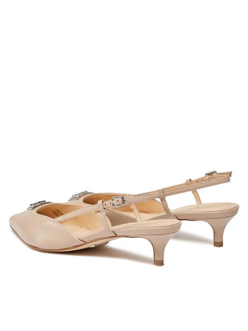 JESSON Décolleté sling back in pelle taupe - Scarpe Donna