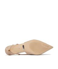 GUESS JESSON Décolleté sling back in pelle taupe - Scarpe Donna - 6