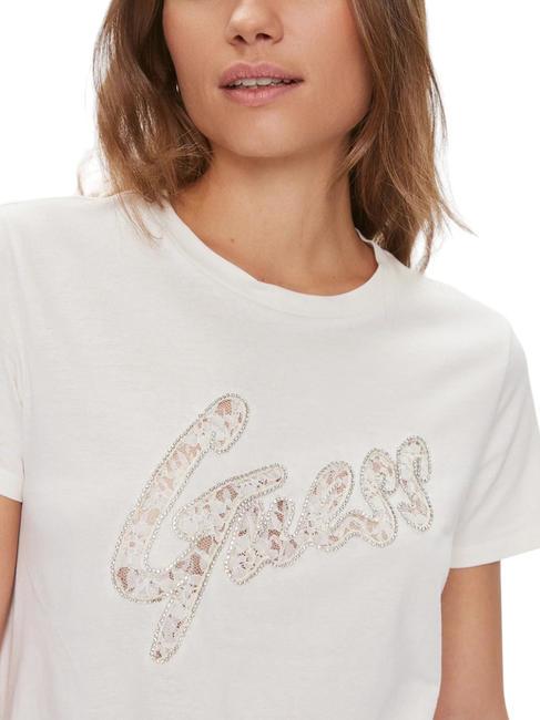 LACE T-shirt in cotone cremwhi - T-shirt e Top Donna