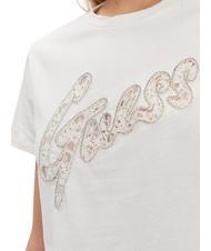 GUESS LACE T-shirt in cotone cremwhi - T-shirt e Top Donna - 4