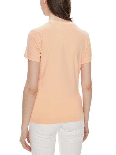 TRIANGLE FLOWERS T-shirt in cotone stretch peach sky - T-shirt e Top Donna