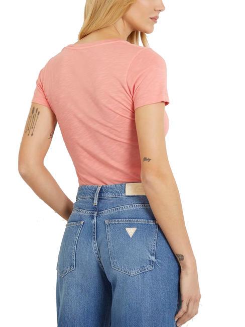 SLUBBY T-shirt a maniche corte peach coral - T-shirt e Top Donna