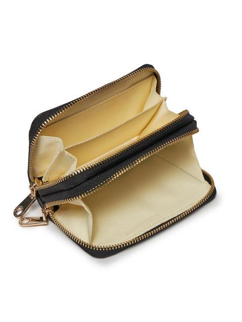 DOUBLE ZIP Portafoglio stampa saffiano NERO - Portafogli Donna