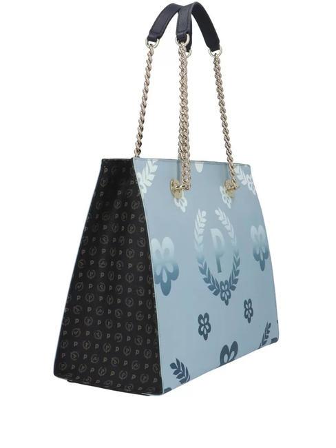 HERITAGE  Shopping bag con doppio manico azzurro / nero - Borse Donna