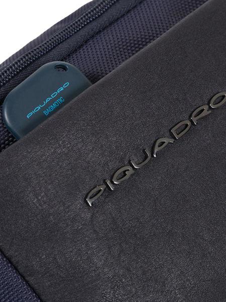 BRIEF 2 Marsupio in pelle e tessuto blu - Marsupi