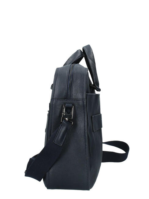 CAMPIONARIO - DAVID Cartella porta PC 15,6", in pelle blu - Cartelle Lavoro