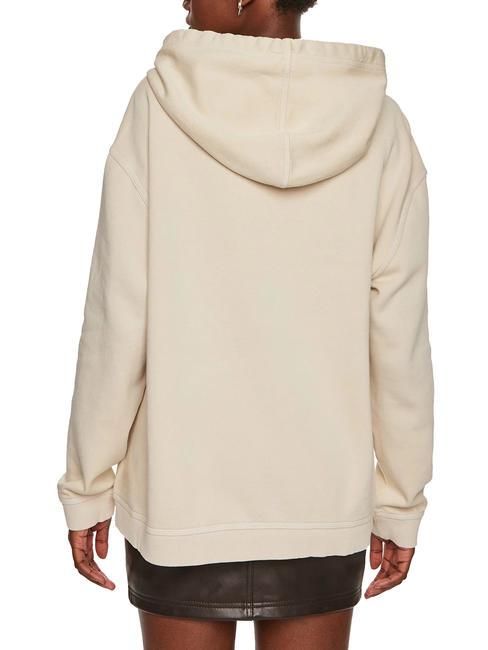 BASSANI Felpa con cappuccio beige nebbia - Felpe Donna