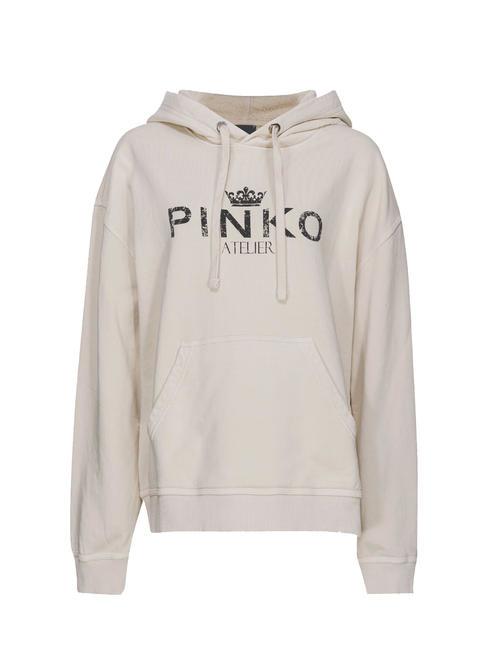 BASSANI Felpa con cappuccio beige nebbia - Felpe Donna