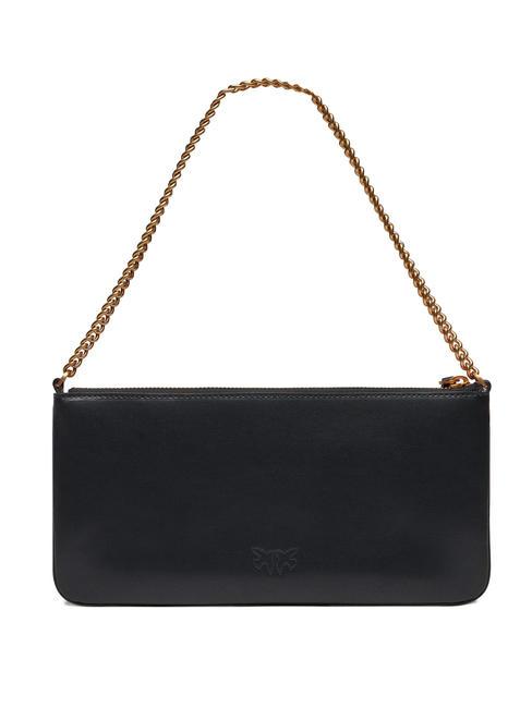 HORIZONTAL FLAT  Borsa a spalla, in pelle nero-antique gold - Borse Donna