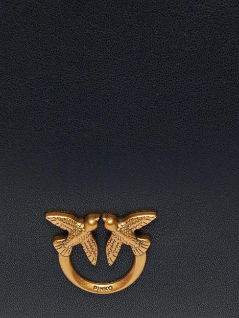 HORIZONTAL FLAT  Borsa a spalla, in pelle nero-antique gold - Borse Donna