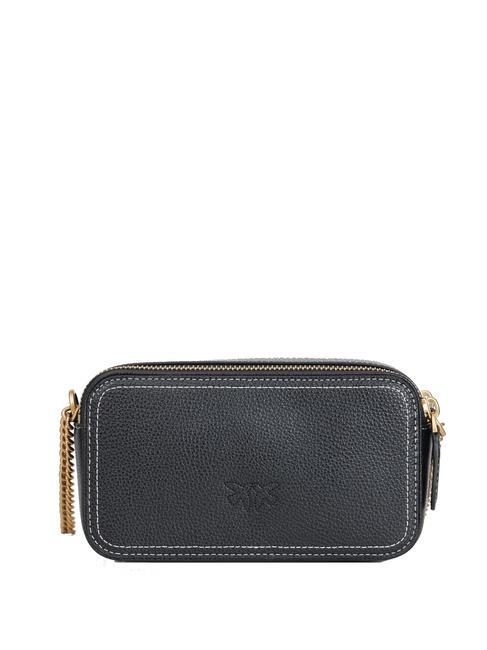 CARRIE Mini Bag a tracolla, in pelle nero-antique gold - Borse Donna