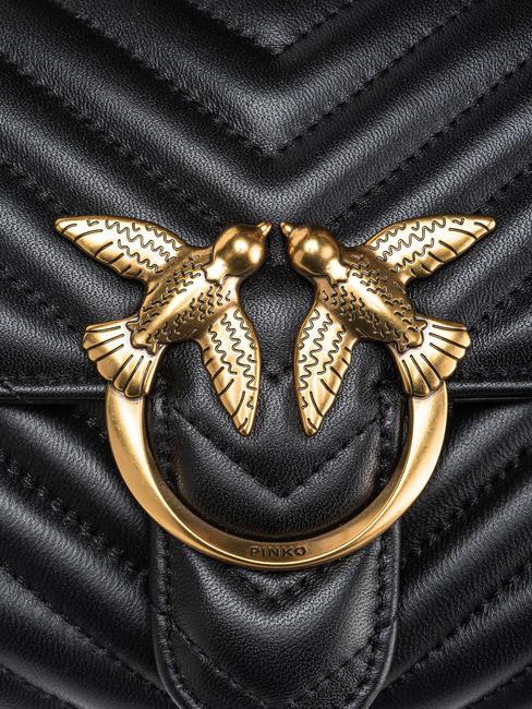 LOVE LADY PUFF Mini Bag a mano, con tracolla nero-antique gold - Borse Donna