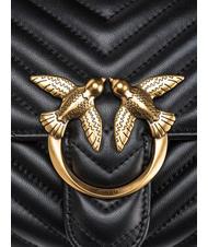 PINKO LOVE LADY PUFF Mini Bag a mano, con tracolla nero-antique gold - Borse Donna - 4