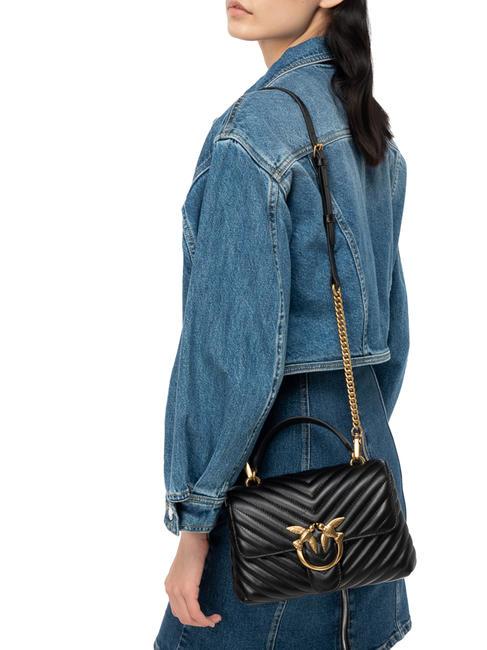 LOVE LADY PUFF Mini Bag a mano, con tracolla nero-antique gold - Borse Donna