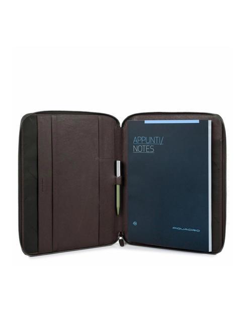 CAMPIONARIO - BLACK SQUARE Portablocco A4 in pelle MORO - Porta tablet & Organizer