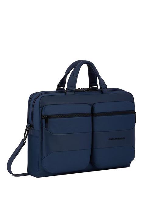 CAMPIONARIO - GIO Cartella in pelle e tessuto porta pc 15.6" blu - Cartelle Lavoro