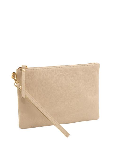 ROBERTA Pochette in pelle dollaro latte - Borse Donna