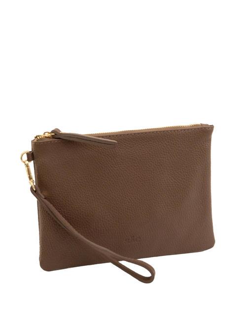 ROBERTA Pochette in pelle dollaro taupe - Borse Donna