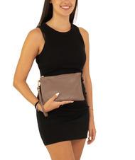 LESAC ROBERTA Pochette in pelle dollaro taupe - Borse Donna - 4