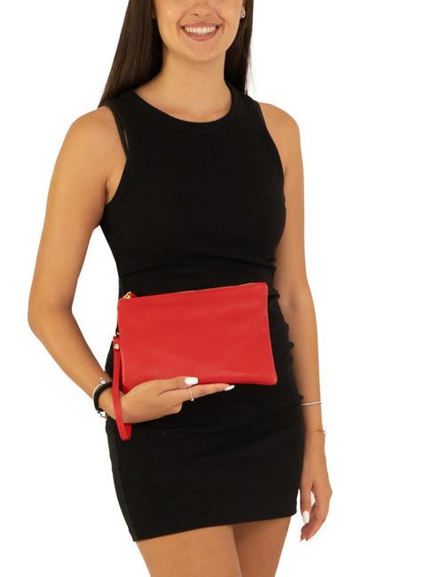 ROBERTA Pochette in pelle dollaro rosso - Borse Donna