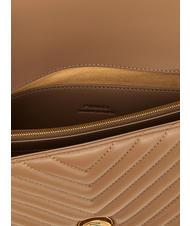 PINKO CLASSIC LOVE ONE Borsa in pelle nappa biscotto zenzero-antique gold - Borse Donna - 3