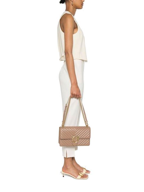 CLASSIC LOVE ONE Borsa in pelle nappa biscotto zenzero-antique gold - Borse Donna