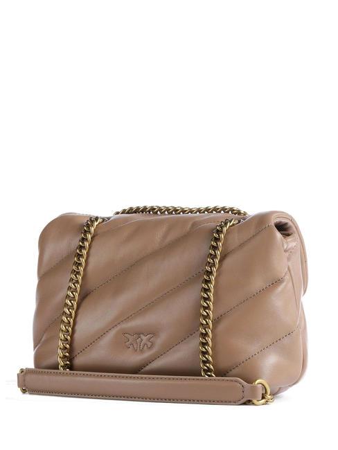 MINI LOVE BAG Borsa in nappa biscotto zenzero-antique gold - Borse Donna
