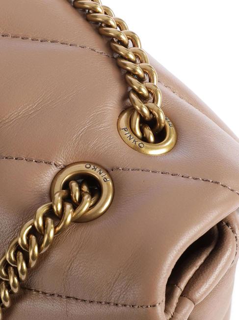 MINI LOVE BAG Borsa in nappa biscotto zenzero-antique gold - Borse Donna