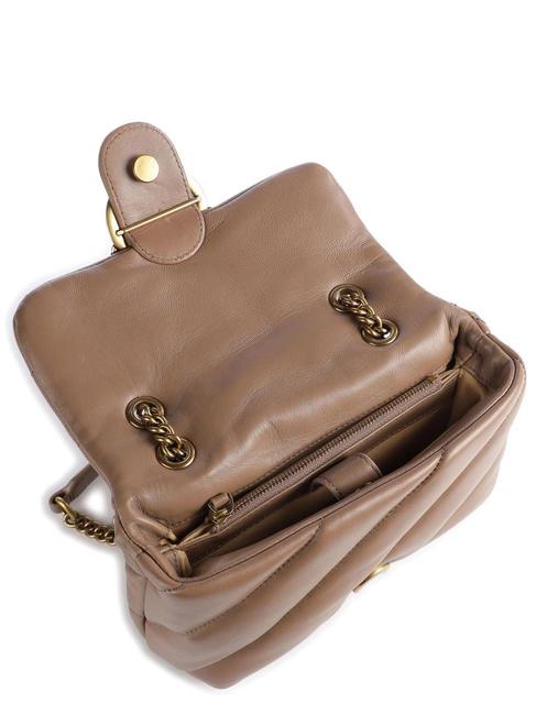 MINI LOVE BAG Borsa in nappa biscotto zenzero-antique gold - Borse Donna