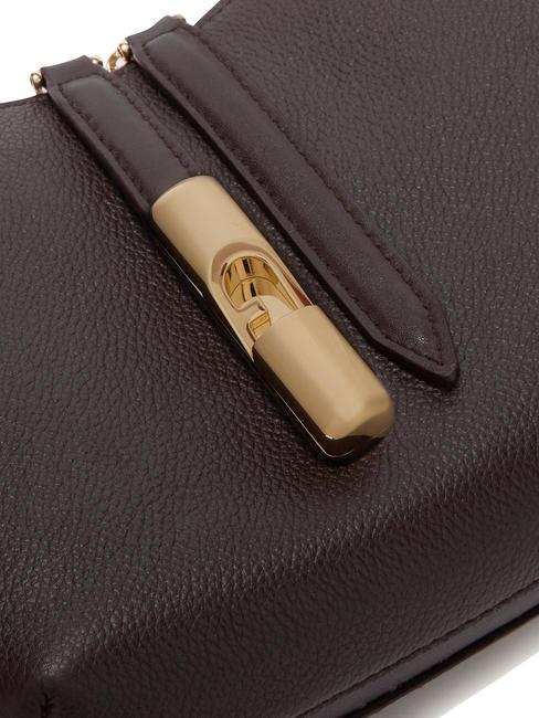 GOCCIA Borsa a spalla pelle martellata cioccolato - Borse Donna