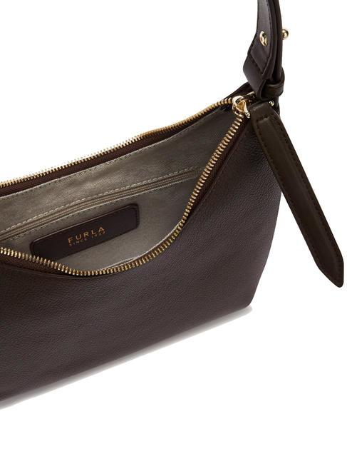 GOCCIA Borsa a spalla pelle martellata cioccolato - Borse Donna