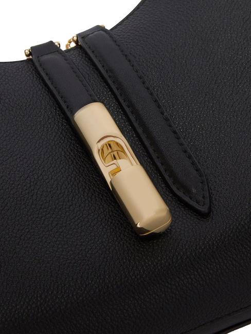 GOCCIA Borsa a spalla pelle martellata Nero - Borse Donna