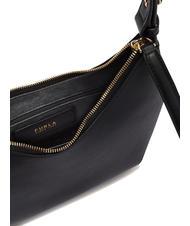 FURLA GOCCIA Borsa a spalla pelle martellata Nero - Borse Donna - 5