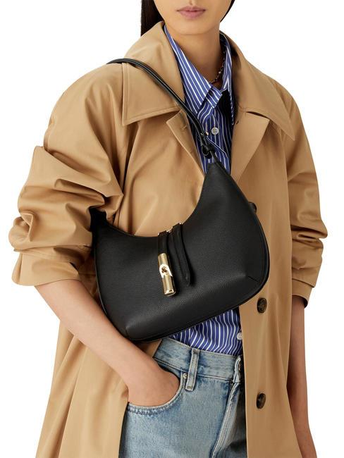 GOCCIA Borsa a spalla pelle martellata Nero - Borse Donna