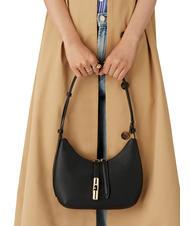 FURLA GOCCIA Borsa a spalla pelle martellata Nero - Borse Donna - 7