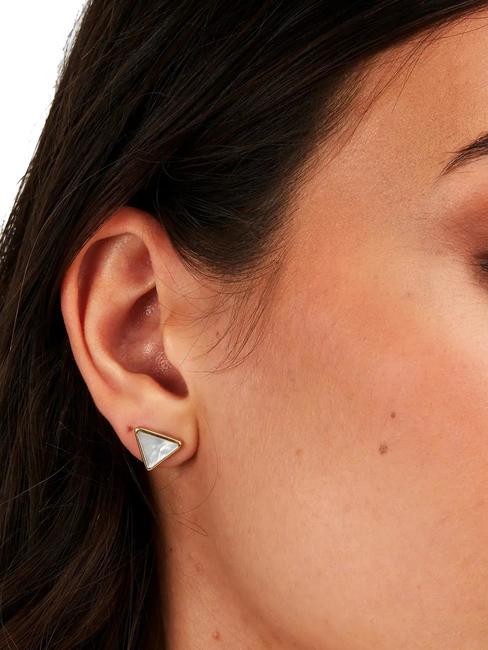 TRILLIANT Orecchini triangoli perlati oro - Orecchini