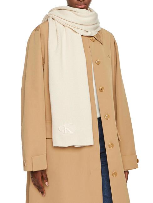 CK JEANS MONOGRAM EMBRO Sciarpa in poliestere riciclato birch - Sciarpe