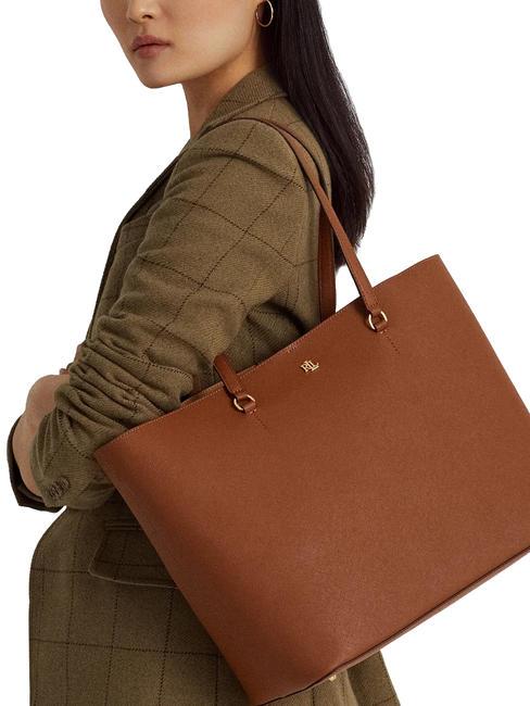 KARLY  Borsa tote grande in pelle lauren tan2 - Borse Donna