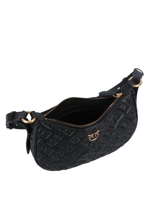 HALF MOON MINI  Borsa a spalla, in pelle nero-antique gold - Borse Donna