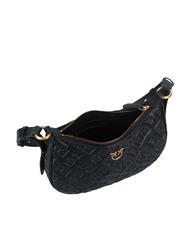 PINKO HALF MOON MINI  Borsa a spalla, in pelle nero-antique gold - Borse Donna - 3