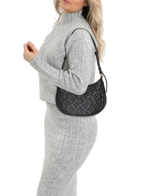 HALF MOON MINI  Borsa a spalla, in pelle nero-antique gold - Borse Donna