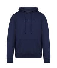 GUESS FINCH TERRY Felpa oversize con tasca e cappuccio smart blue multi - Felpe Uomo - 3
