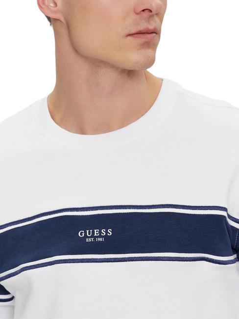 INSERTED STRIPE Felpa girocollo in cotone purwhite - Felpe Uomo