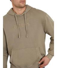 GUESS FINCH TERRY Felpa oversize con tasca e cappuccio slate taupe multi - Felpe Uomo - 3