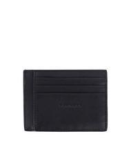 PIQUADRO BLACK SQUARE Portacard piatto in pelle nero - Portafogli Uomo - 2