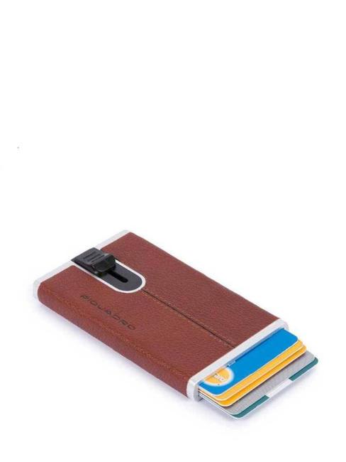  BLACK SQUARE Portacard metallico rivestito in pelle CUOIO - Portafogli Uomo